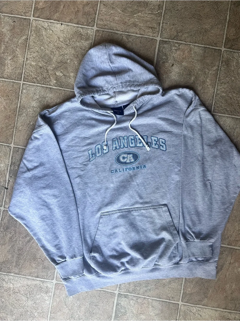 Vintage Y2K Billabong Los Angeles California Hoodie Mens XXL Faded Gray Pullover